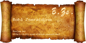 Bohl Zseraldina névjegykártya